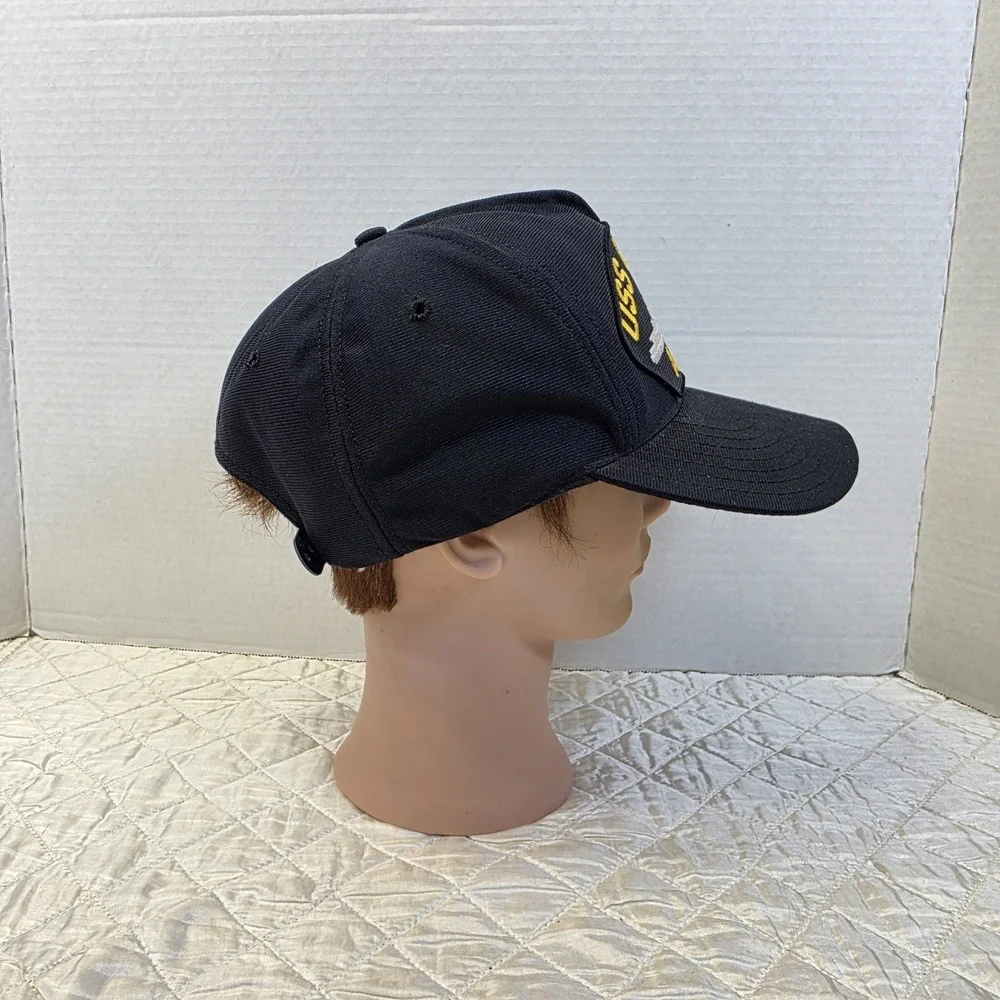Vintage USS GLACIER AGB-4 Coast Guard Navy Ship Snapback Blue Hat Made In USA